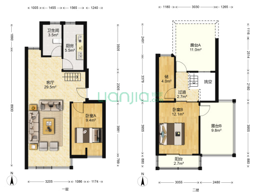 阳光嘉园 2室1厅1卫 82平方