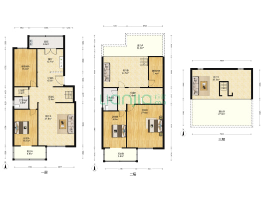 物资公司宿舍 3室4厅2卫 215平方