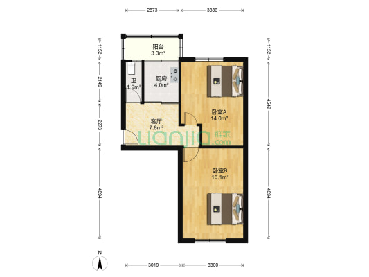 长虹社区 2室1厅1卫 60平方