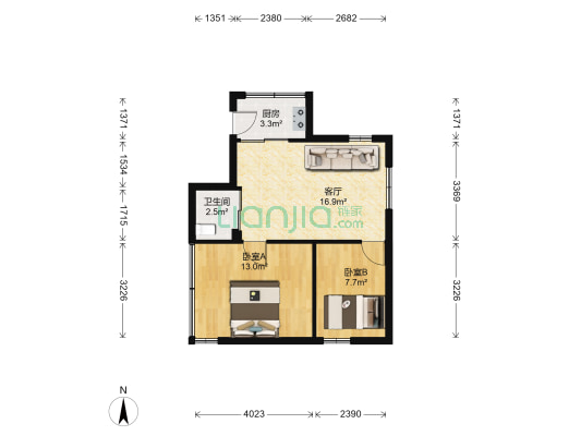 水心住宅区榕组团 2室1厅1卫 49平方