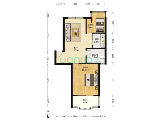 昌鑫协和园 2室1厅1卫 75平方