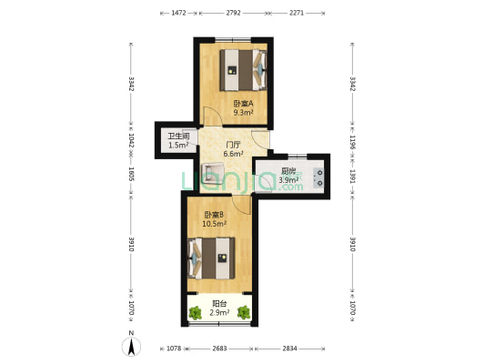 枣庄路 2室0厅1卫 50平方