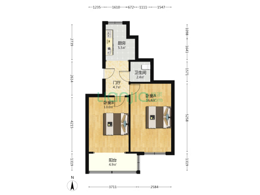 土畜产宿舍楼 2室0厅1卫 62平方