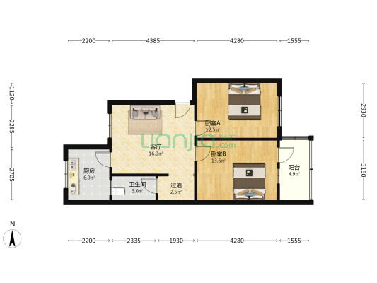 风光路33号家属院 2室1厅1卫 71平方