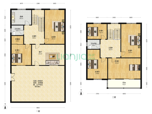 金发小区 6室1厅2卫 238平方