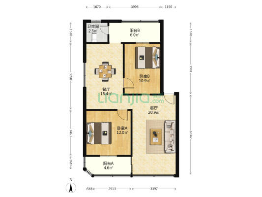 海口市人口劳动保障局西沙路住宅区 2室2厅1卫 72平方