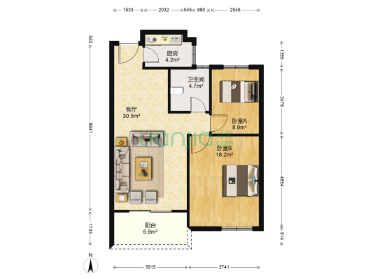 伊桥二里 2室1厅1卫 87平方