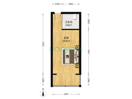 财富广场 1室0厅1卫 40平方