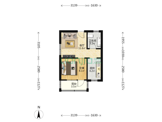 澄海一路 1室1厅1卫 37平方