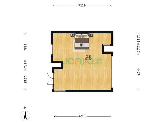 金凤凰大厦 1室0厅0卫 129平方