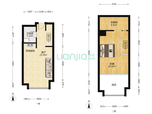 星海凯泰铭座 1室1厅1卫 52平方
