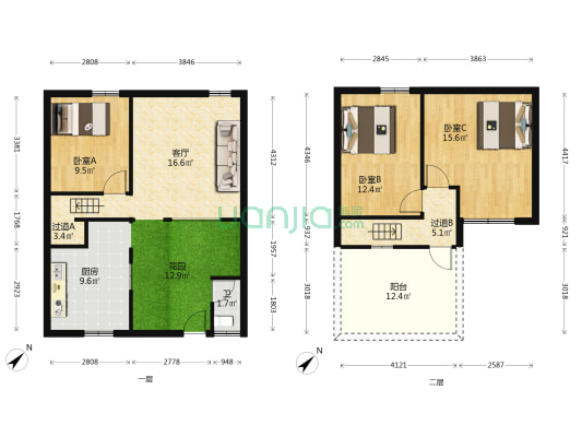 解元直街 3室1厅1卫 86平方