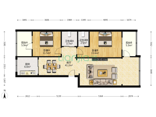 西固中街工商家属院 2室1厅2卫 121平方