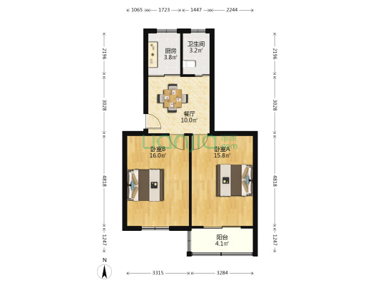 武陵街 2室1厅1卫 68平方