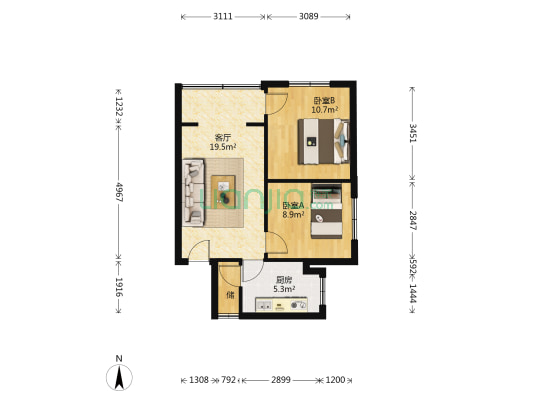 劳动路27到72号 2室1厅0卫 59平方