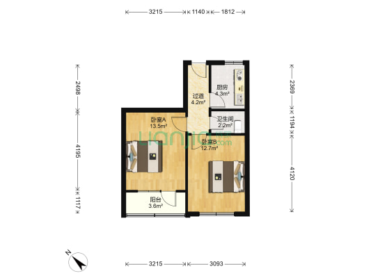 胶东路散盘 2室0厅1卫 51平方