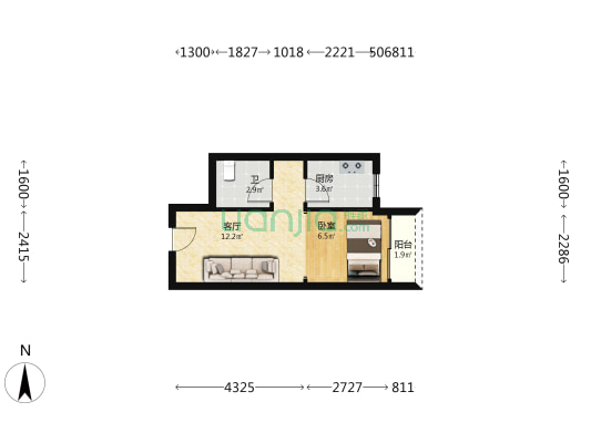 力迅·西关雅筑 1室1厅1卫 40平方