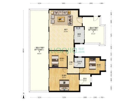 东海鼎山府 3室1厅1卫 99平方