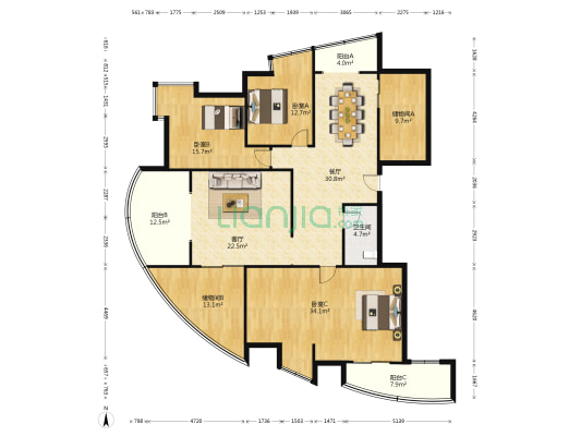 陕煤研发小区 3室2厅1卫 211平方