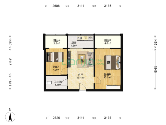 油脂厂家属院 2室1厅1卫 65平方