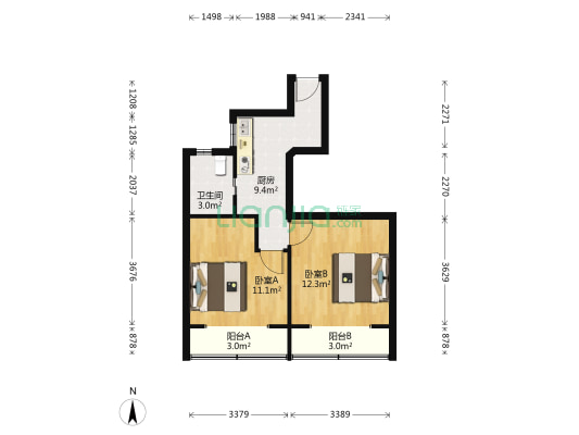长中小区 2室0厅1卫 51平方