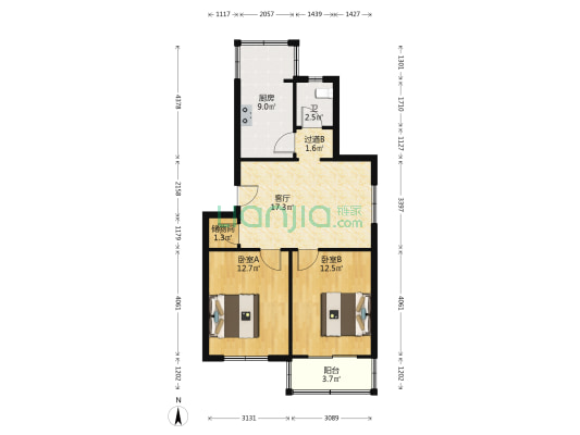 兴苑小区 2室1厅1卫 76平方