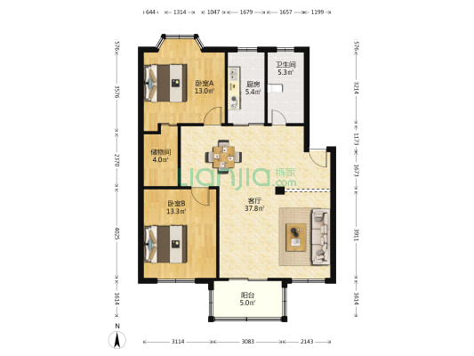万顺小区 2室1厅1卫 96平方