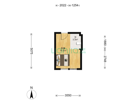 奥园奥创中心 1室0厅1卫 29平方