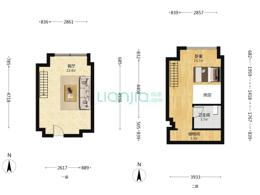 居巢天悦 1室1厅1卫 39平方