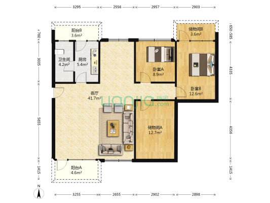 南京路14号大院 2室1厅1卫 110平方