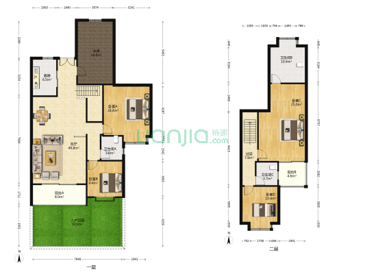 碧水豪苑(盐都区) 4室1厅3卫 190平方