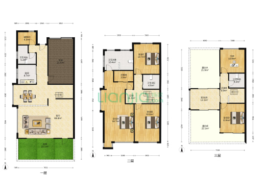 新城都市丽景北区 5室1厅4卫 286平方
