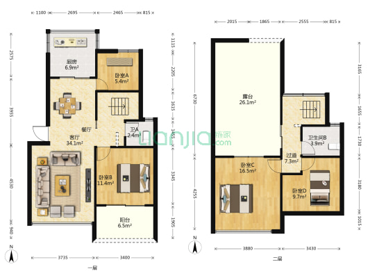 融信三味舒屋 4室1厅2卫 117平方