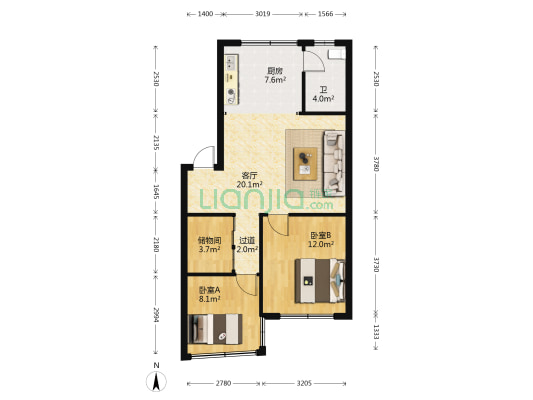 嘉陵巷34号 2室1厅1卫 64平方