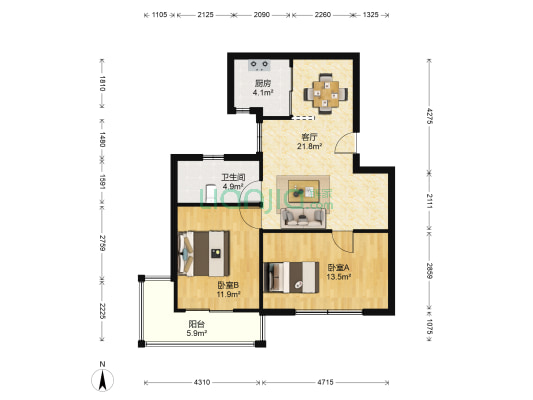 民春苑 2室1厅1卫 75平方