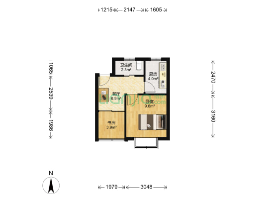 建国公寓 2室1厅1卫 35平方