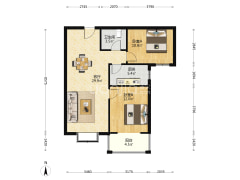 双塔区 华阳路 朝南两居 高楼层采光无遮挡-涿州天保郦景户型图