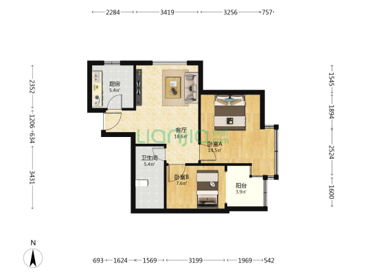 安邦艺景 2室1厅1卫 78平方