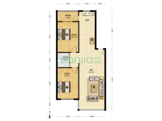 康中教师楼 2室1厅1卫 112平方
