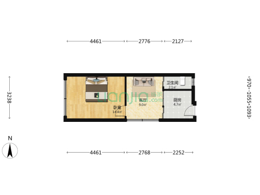 上南街67号 1室1厅1卫 34平方