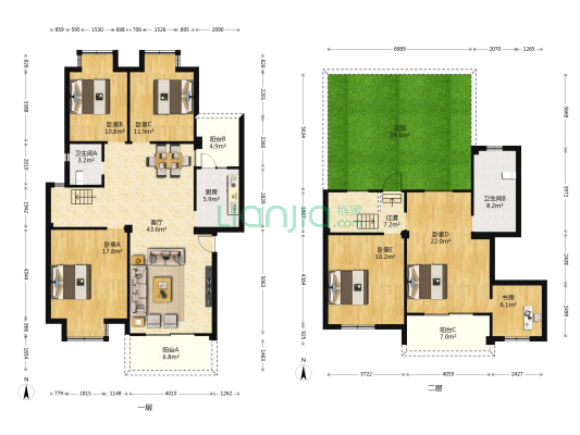 双楠融域 6室1厅2卫 185平方
