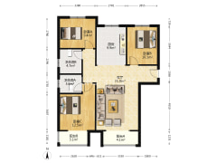 房子户型是南北通透，毛坯，采光好，视野好-涿州天伦湾一期户型图