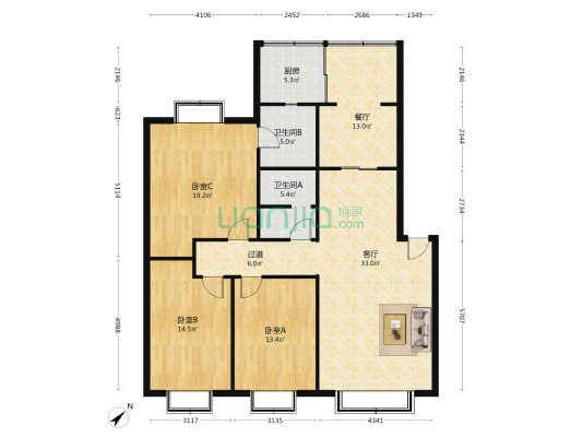 文府苑 3室2厅2卫 132平方