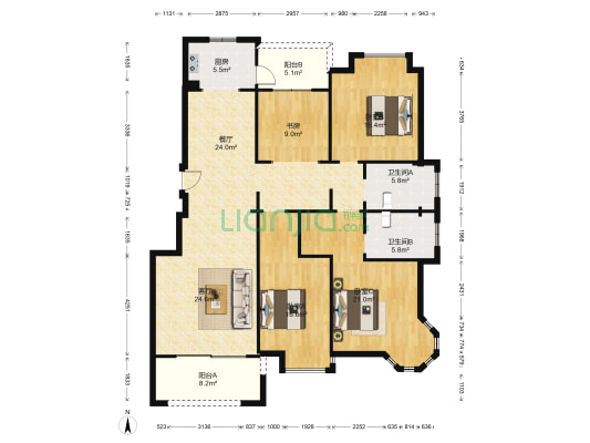 筑友双河湾博雅苑 4室2厅2卫 133平方