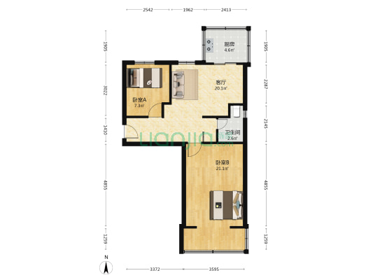 中科院小区 2室1厅1卫 62平方