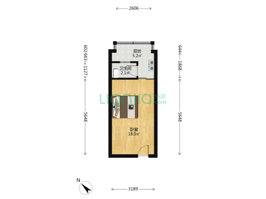 深意公寓南山区 1室0厅1卫 33平方