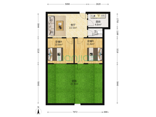 同心巷小区 2室1厅1卫 65平方