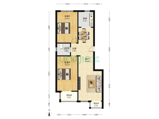 冀铁馨苑 2室1厅1卫 102平方