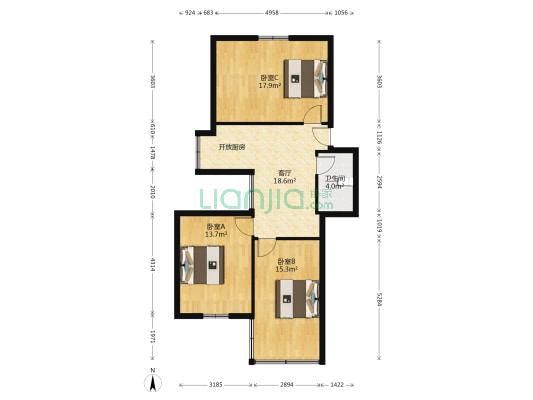 祥和巷6号 3室1厅1卫 72平方