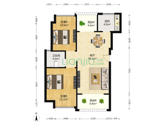 九龍▪帝景湾（九龙帝景湾） 2室1厅1卫 87平方